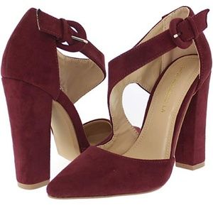 Chelly - Wine Asymmetrical D'Orsay Pump